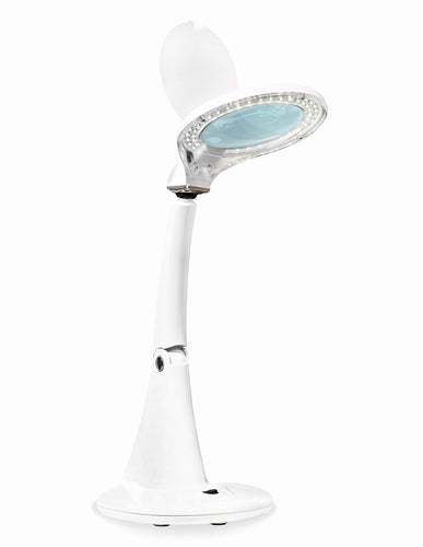 LED Magnifying Desk Lamp with Adjustable Neck - 1.75x + 4x Magnification 3 + 12 Diopter