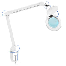 LED Magnifying Lamp with Adjustable Bench Clamp - 2.25x Magnification 5 Diopter
