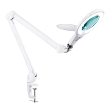 LED Magnifying Lamp with Dimmer and Adjustable Bench Clamp - 2.25x Magnification 5 Diopter