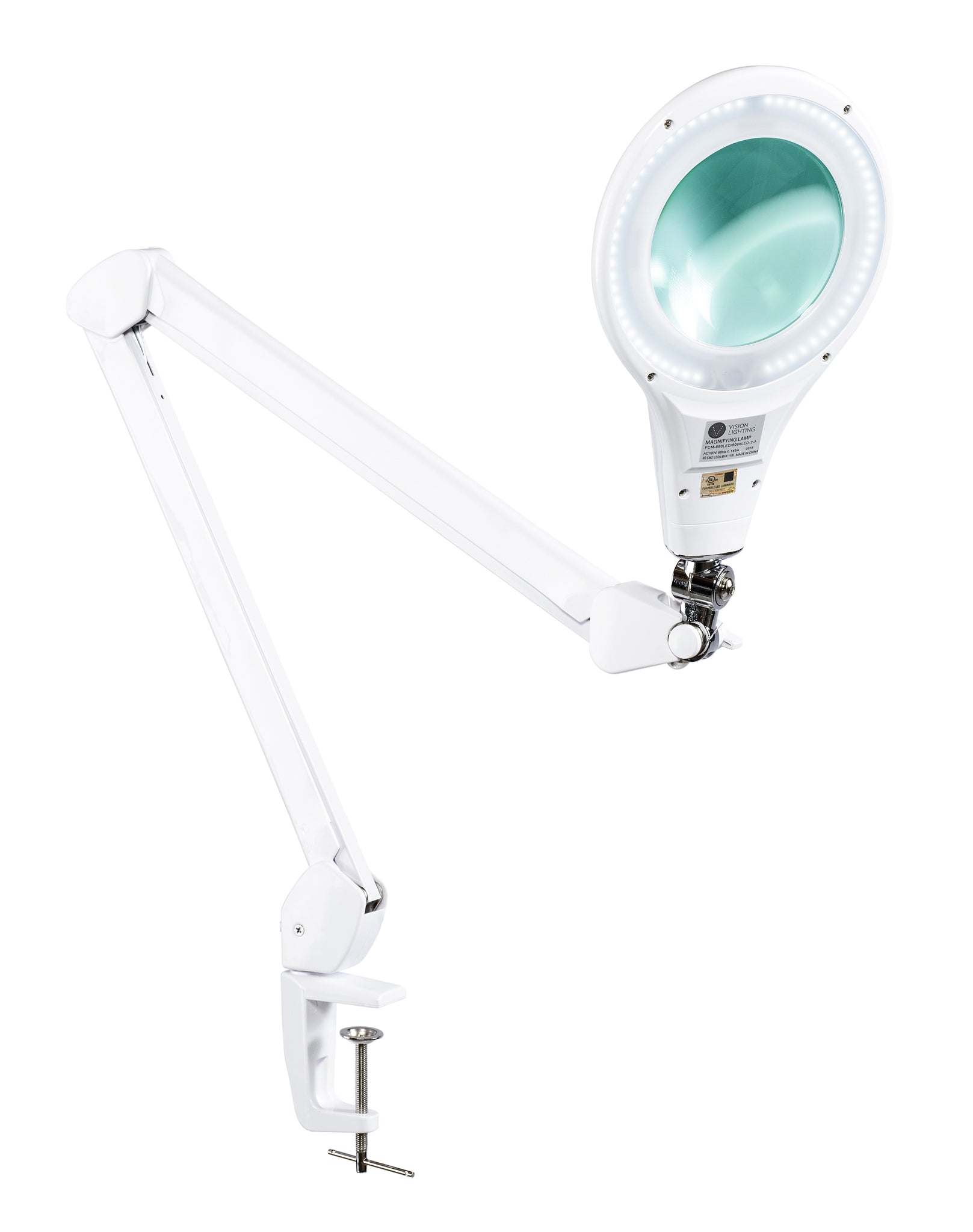 Table Top Magnifier with Light and Clamp - 5 Diopters - VTLAMP2WN